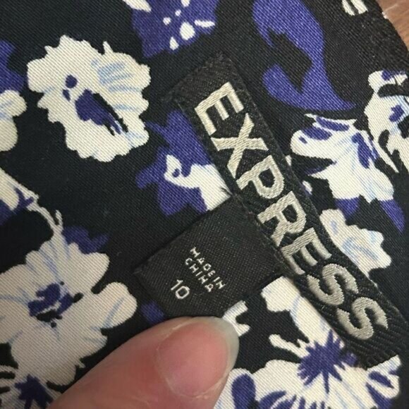 Express women’s floral‎ blue pencil skirt size 10 - Picture 3 of 8
